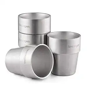 Edelstahlbecher hivexagon 300ml set aus 4 doppelwandigen edelstahl