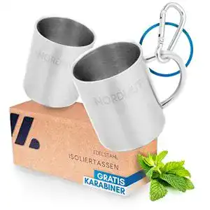 Edelstahlbecher nordmut edelstahl thermobecher 2er set camping