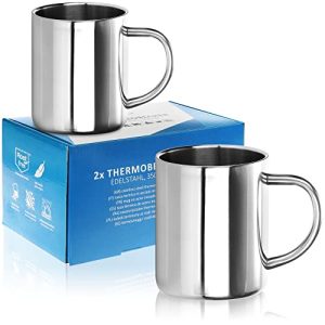 Mug en acier inoxydable Robin Goods ® 2x ensemble de tasses thermiques en acier inoxydable - 350 ml