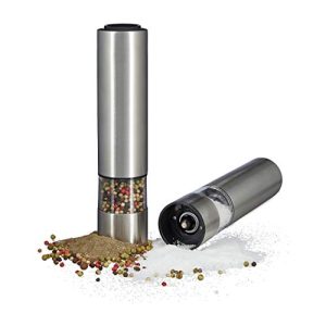 Relaxdays electric pepper mill set of 2 with light
