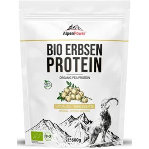 Proteína de ervilha Alpenpower BIO 600 g – isolado 100% puro