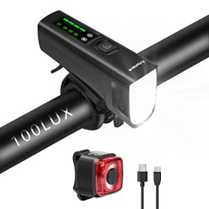 Fahrradlicht Aufachieve USB Aufladbar, 100 LUX Vorne+Fahrrad - fahrradlicht aufachieve usb aufladbar 100 lux vornefahrrad