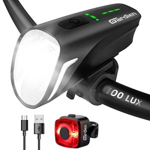 Cykellygte Gardien LED sæt, 100 LUX USB cykellygtesæt