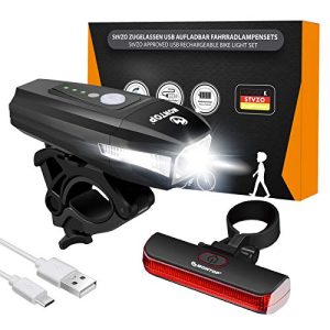 ضوء دراجة MONTOP StVZO معتمد من بطارية USB، LED