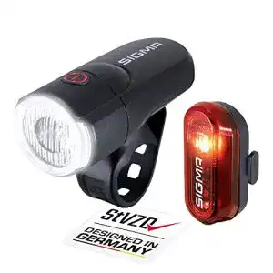 Fahrradlicht sigma sport led mit batterien set aura 30 und curve