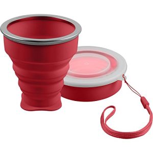 Foldable coffee mug shibby Foldable silicone mug in red