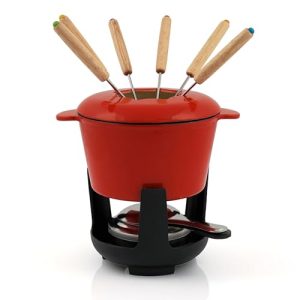 Conjunto de fondue BBQ-Toro em ferro fundido para 6 pessoas | 1 litro | Conjunto de fondue