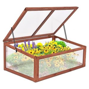 Cold frame COSTWAY wood, weatherproof box, mini greenhouse
