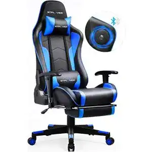 Fussstuetze gtplayer gaming stuhl mit n bluetooth lautsprecher musik