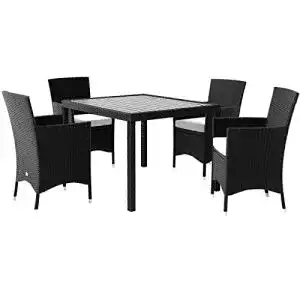 Gartenmoebel casaria polyrattan sitzgruppe 4 stapelbare stuehle
