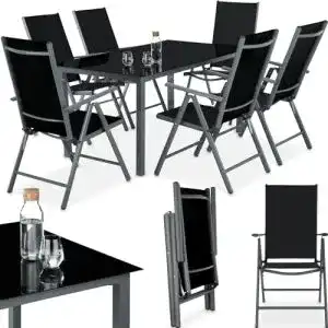 Gartenmoebel tectake sitzgarnitur aluminium klappstuehle