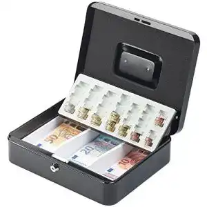 Geldkassette xcase kasse mit schluessel stahl muenzzaehlbrett