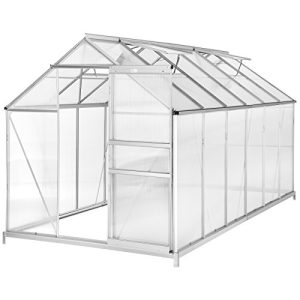 Greenhouse with foundation tectake ® aluminum greenhouse