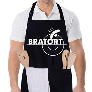 Avental de churrasco ADAKEL Avental de churrasco para homem com o slogan Brattoria