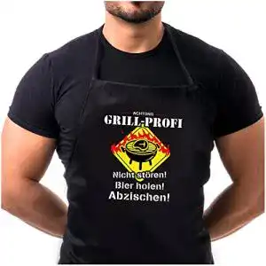 Grillschuerze lpz fuer maenner mit aufdruck achtung grillprofi