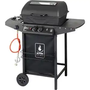 Grillwagen activa lavastein gas 2 brenner 8kw mit sichtfenster