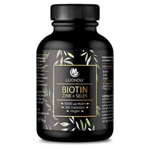 Vitaminas capilares Luondu Biotina em alta dosagem – 10.000 mcg por comprimido