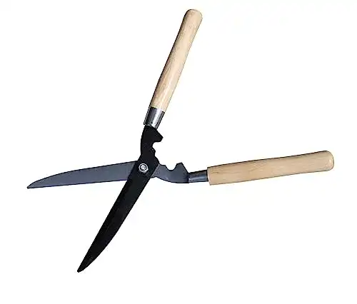 Handheckenschere Jardinion mit Holzgriff für Gartenarbeiten