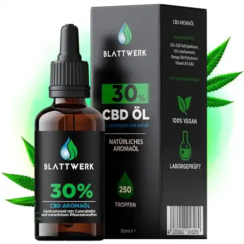 Hanföl mit 30% CBD von Blattwerk Vollspektrum