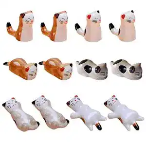 Hashioki yueser 12 stuecke keramik katze staebchenhalter
