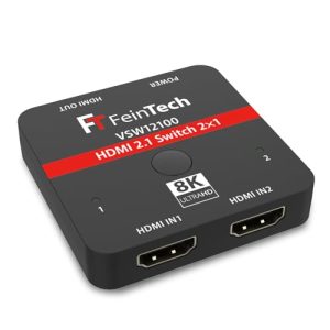 HDMI kapcsoló FeinTech VSW12100 HDMI 2.1 kapcsoló 2 az 1-ben kimenet 4K 120Hz 8K