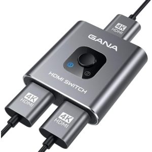 Interruptor HDMI Divisor HDMI GANA Interruptor HDMI, 4K@60Hz alumínio