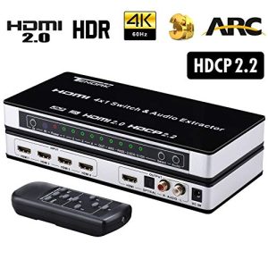 Conmutador HDMI Tendak Conmutador HDMI 2.0 Conmutador HDMI de 4 puertos HDMI 4K