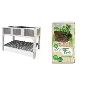 Hochbeet balkon habau klara hochbeet weiss grau