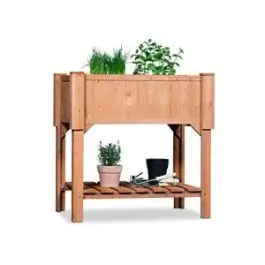 Hochbeet holz coemo holz 90 x 40 x 90 cm mit ablageboden