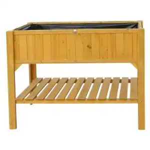 Hochbeet holz habau hochbeet mit ablage und pflanzfolie