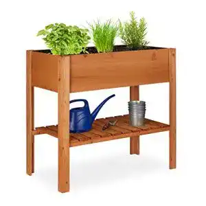 Hochbeet holz relaxdays hochbeet holz ablagefach