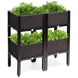 Hochbeet kunststoff costway 4er set hochbeet blumenbeet