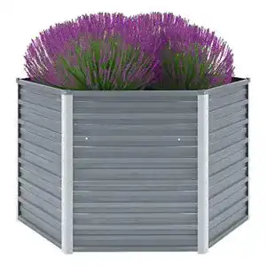 Hochbeet metall vidaxl verzinkter stahl 129x129x77cm grau
