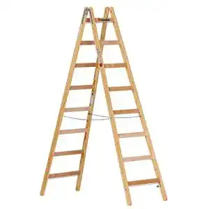 Holzstehleiter - holzstehleiter euroline holz sprossen stehleiter mit eimerhaken