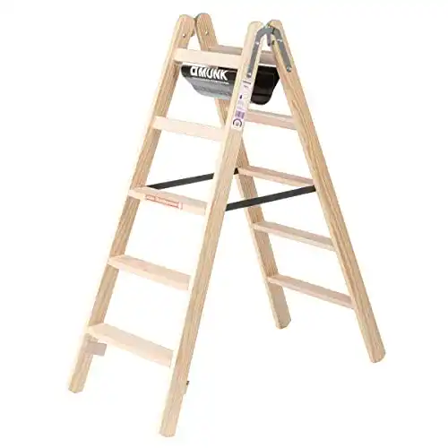 Holzstehleiter von Günzburger Steigtechnik mit 2 x 5 Stufen