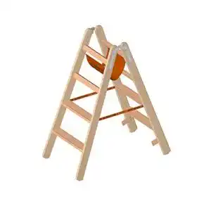 Holzstehleiter Layher mit 4 Stufen und 80 mm Breite