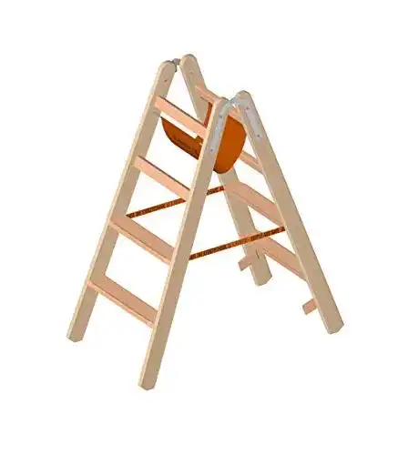Holzstehleiter Layher mit 4 Stufen und 80 mm Breite