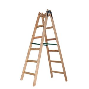 Holzstehleiter Vago-Tools Holzleiter Leiter Trittleiter 2×6 Stufen