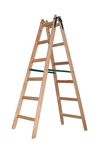 Holzstehleiter Vago-Tools Holzleiter Leiter Trittleiter 2×6 Stufen