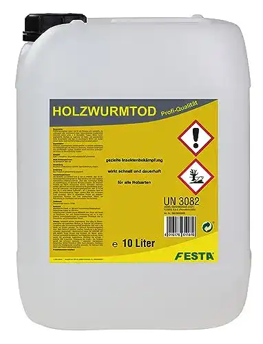 Holzwurm-Ex Festa Holzwurmtod 10 Liter zur Bekämpfung von Holzwürmern