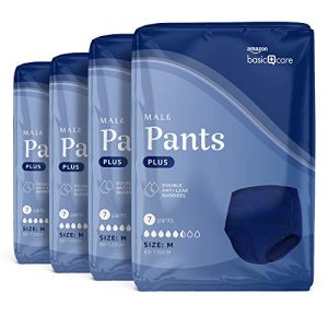 Cuecas para incontinência Amazon Basic Care Men's Pants Plus Medium