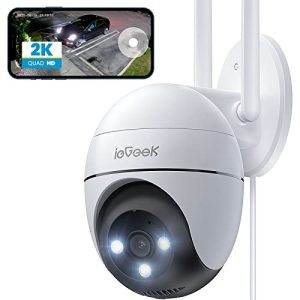 Webcam IP ieGeek 2K caméra de surveillance extérieure WiFi, PTZ