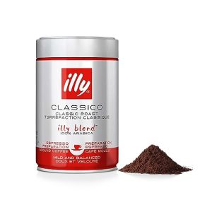 Kávový prášek Illy Coffee, mleté ​​Espresso Classico, klasik