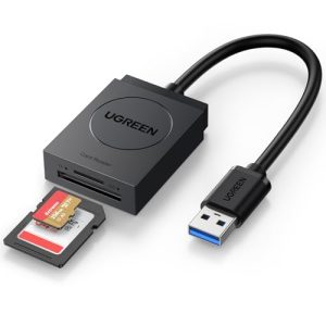 Leitor de cartão UGREEN USB 100MB/S SD TF USB 3.0 Leitor de cartão SD