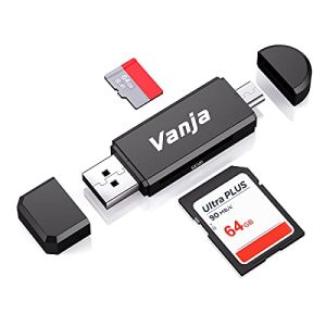 Leitor de cartão Vanja Adaptador SD Leitor de cartão Micro USB SD, USB 2.0