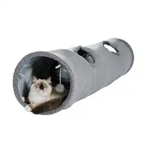 Katzentunnel ohana schoen faltbar katzenspielzeug mit ball