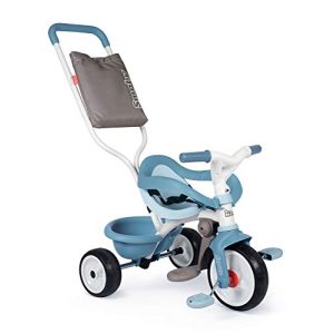 Triciclo infantil Smoby - Be Move Comfort azul - con barra de empuje, asiento
