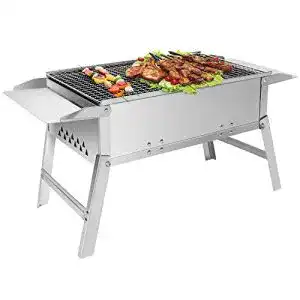 Klappgrill sunjas holzkohle grill faltbar edelstahl grill