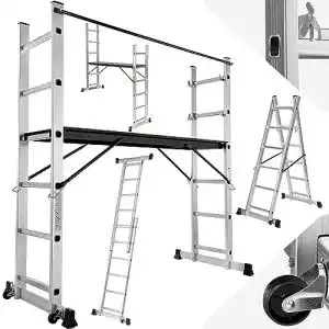 Kleingeruest tectake geruest leiter 4 in 1 mobile mehrzweckleiter