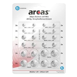 Knopfzelle Arcas 12752400 Alkaline und Lithium Sortiment